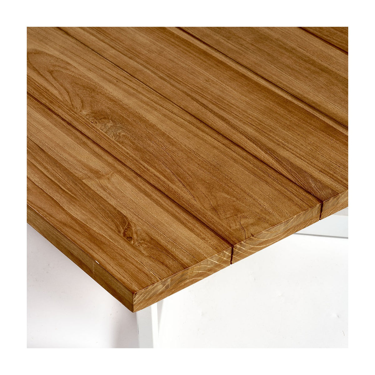 Mesa de centro cuadrada de teca y aluminio piedra Iraklia
