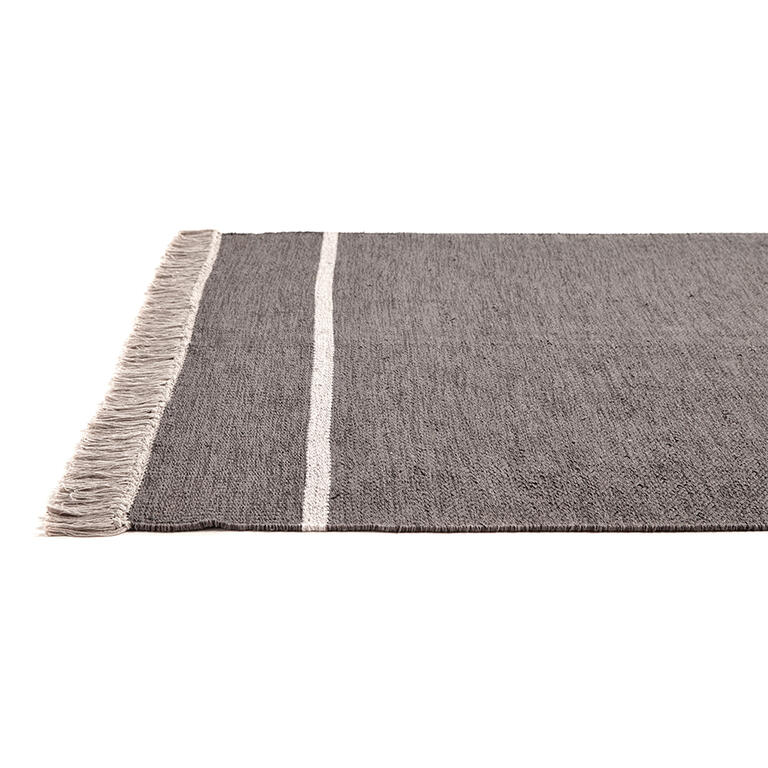Alfombra kilim gris de algodón tejida a mano Epidota