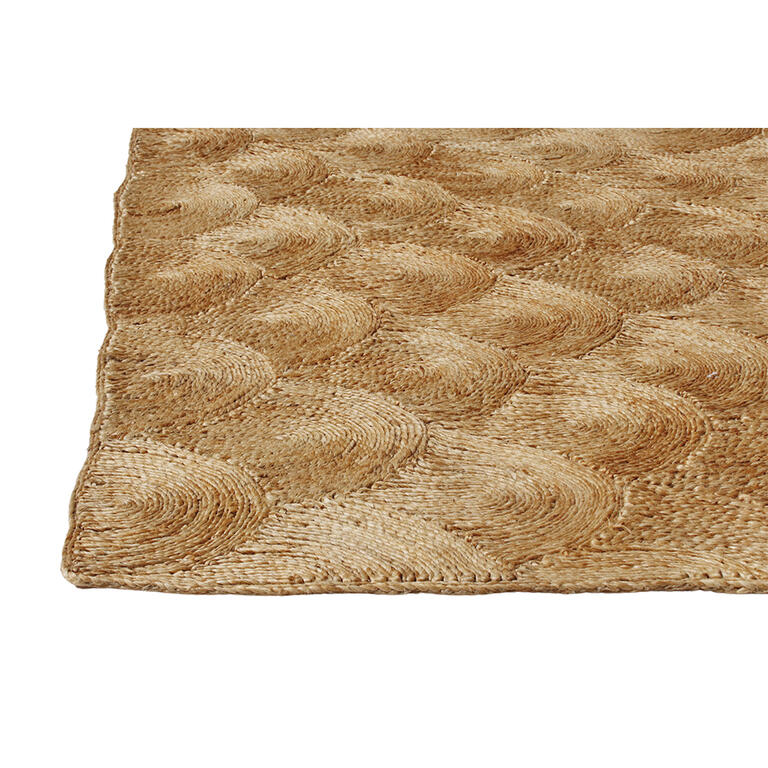 Alfombra de yute natural con olas tejida a mano Iolita