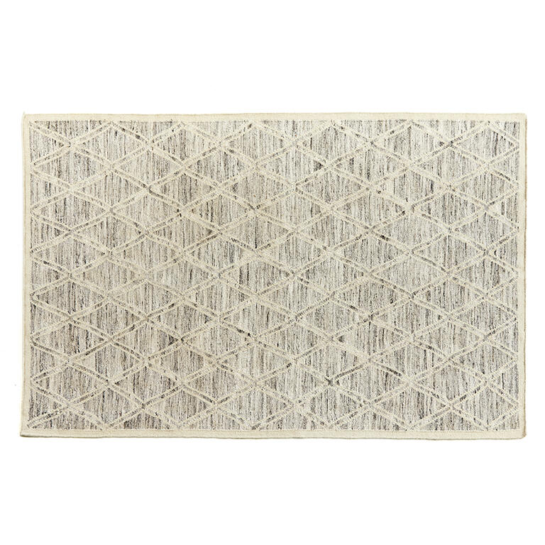 Alfombra kilim marfil de lana y algodón de 375 x 260 cm Tanzanita