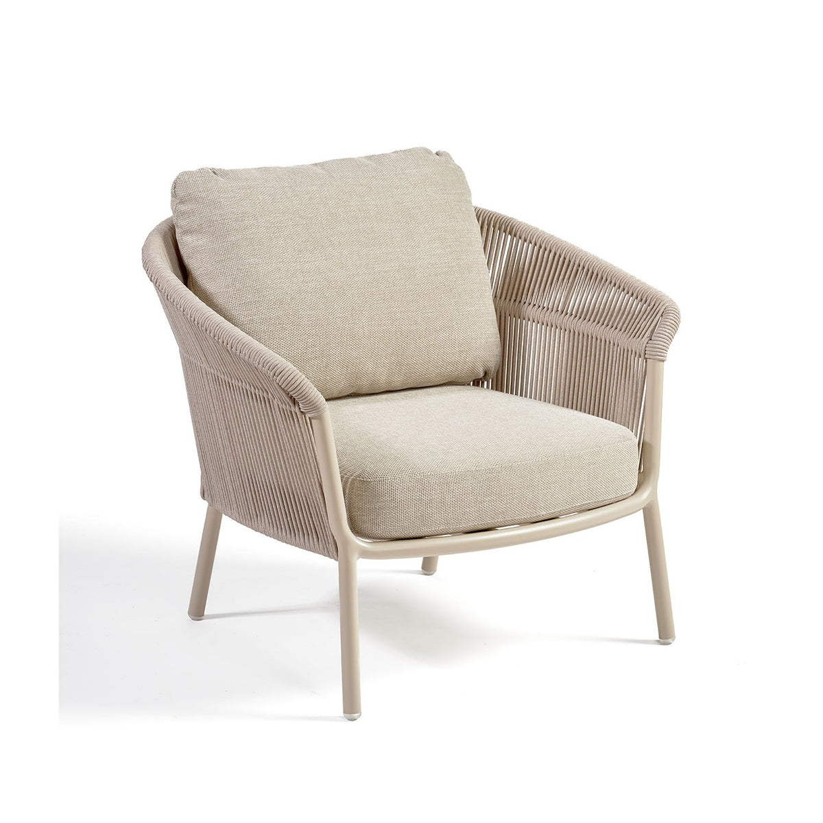 Sillón de exterior de cuerda tapizado arena Fisterra