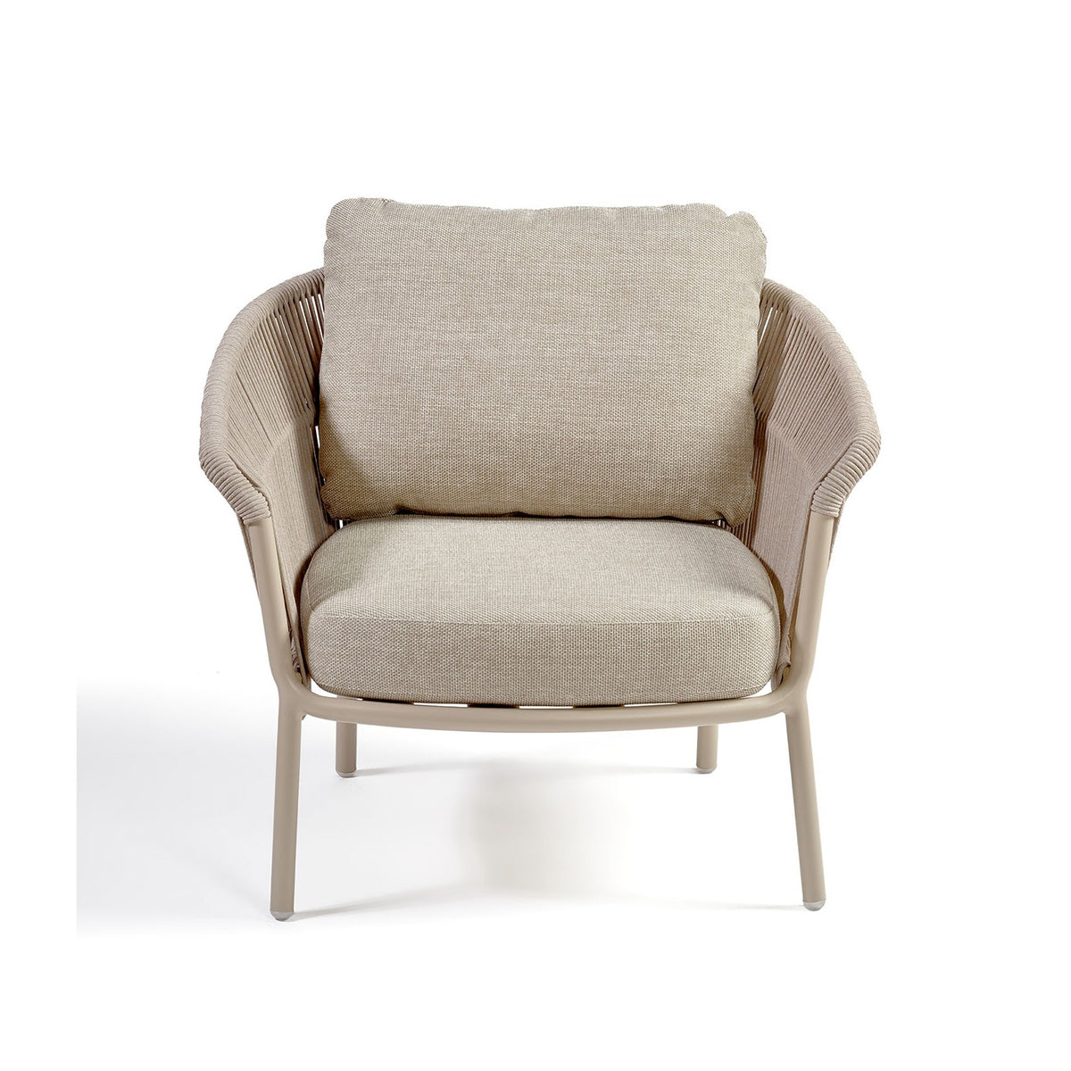 Sillón de exterior de cuerda tapizado arena Fisterra