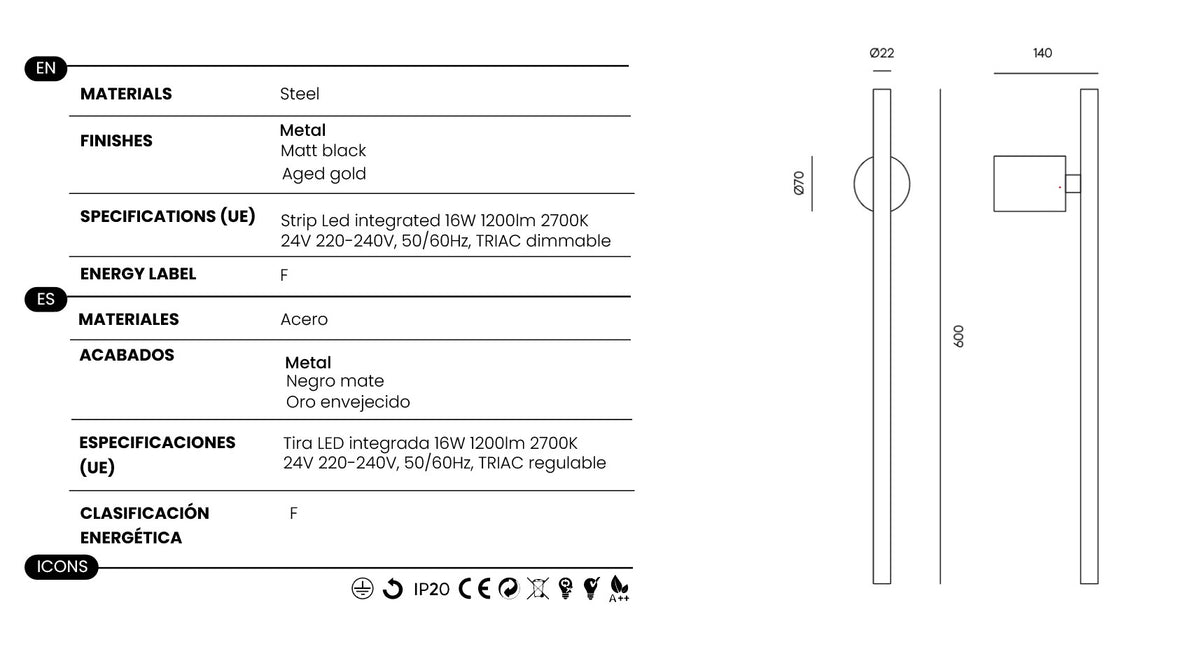 Aplique de Pared Clock - A1273