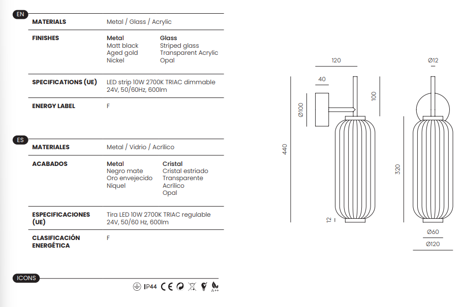 Aplique de Pared Elma - A1312