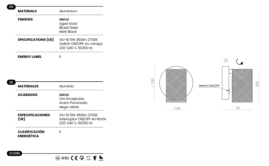 Aplique de Pared Latto - A1268