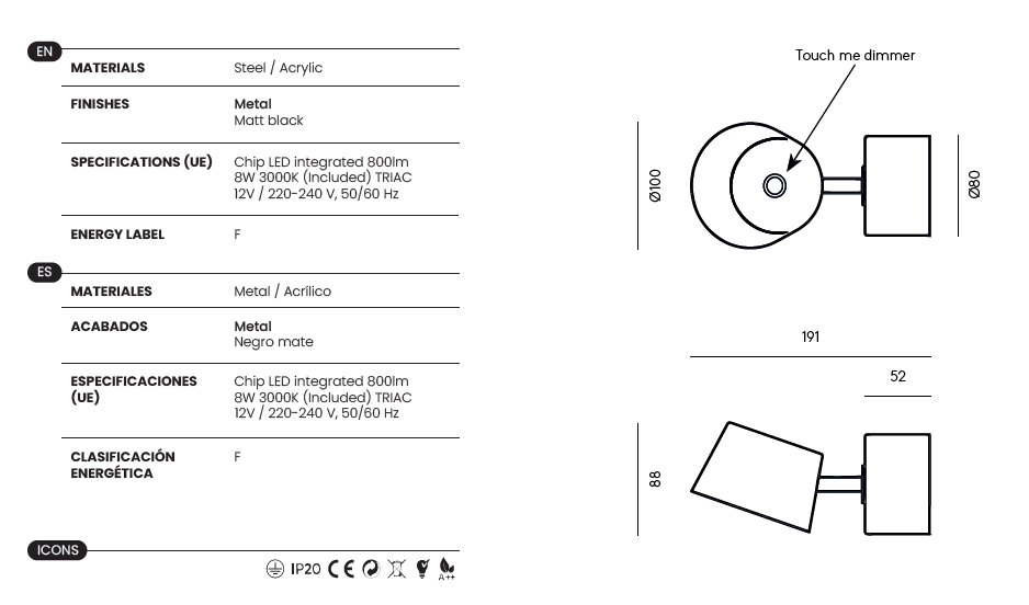 Aplique de Pared Nera - A1229