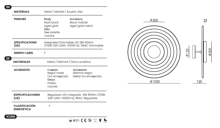 Aplique de Pared Tico - A1095