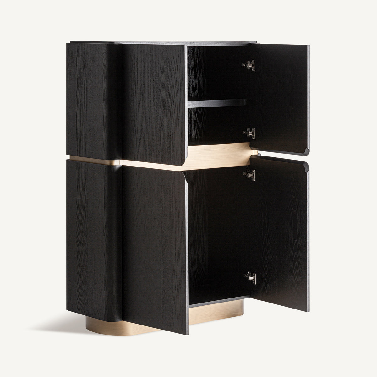 Armario de madera negra y cristal Ferreries