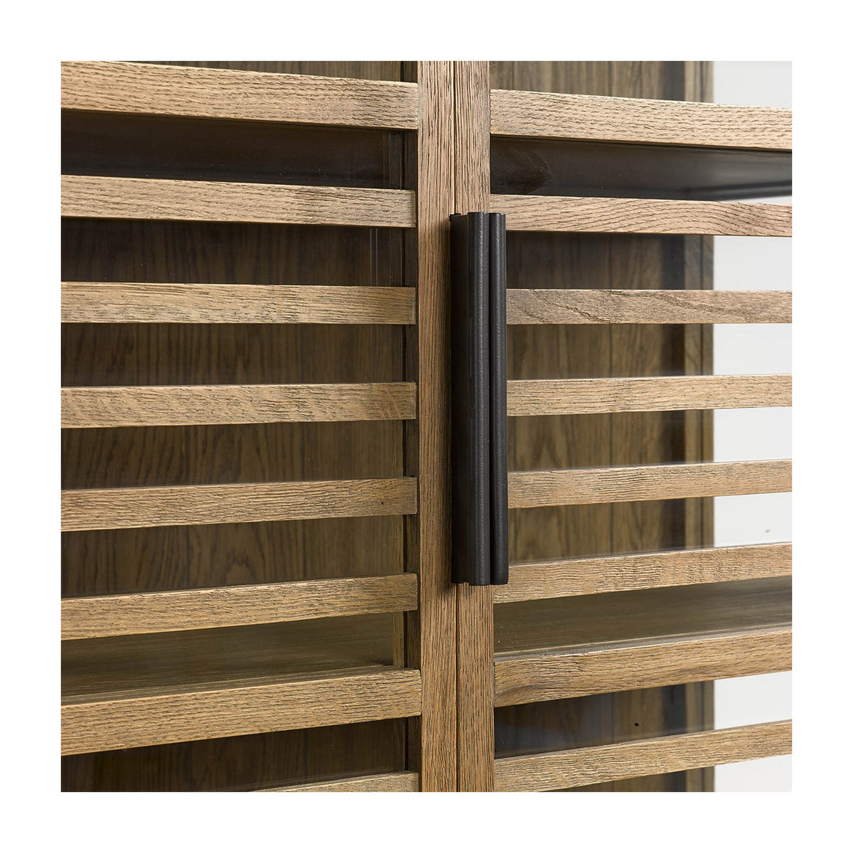 Armario de roble natural con puertas de cristal Castril