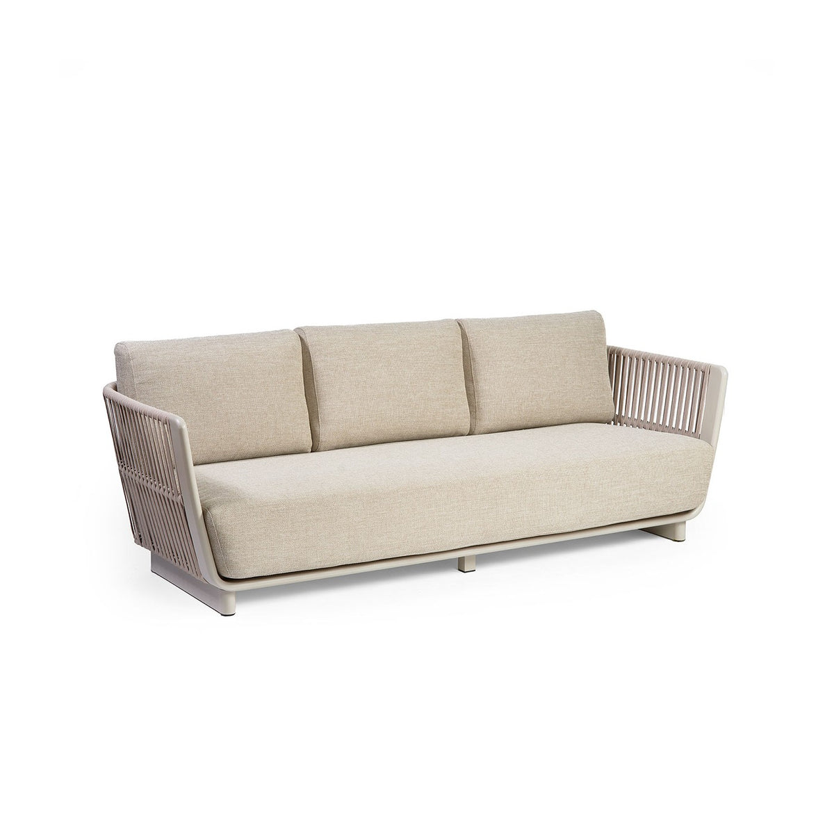 Sofá de exterior de cuerda y aluminio claro 225 Ortigueira