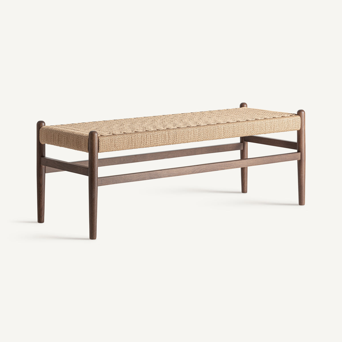 Banco de madera de haya y fibra natural Fornalutx