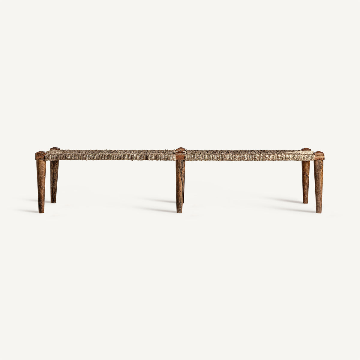 Banco de yute y madera de mango Bunyola