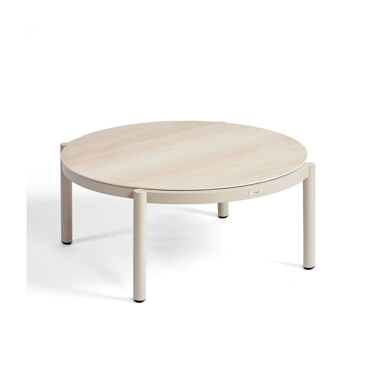 Mesa de centro de aluminio y porcelánico grande Ares