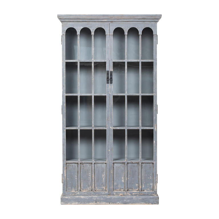 Vitrina gris de pino con 2 puertas Cega