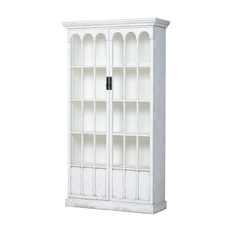 Vitrina blanca de pino con 2 puertas Voltoya
