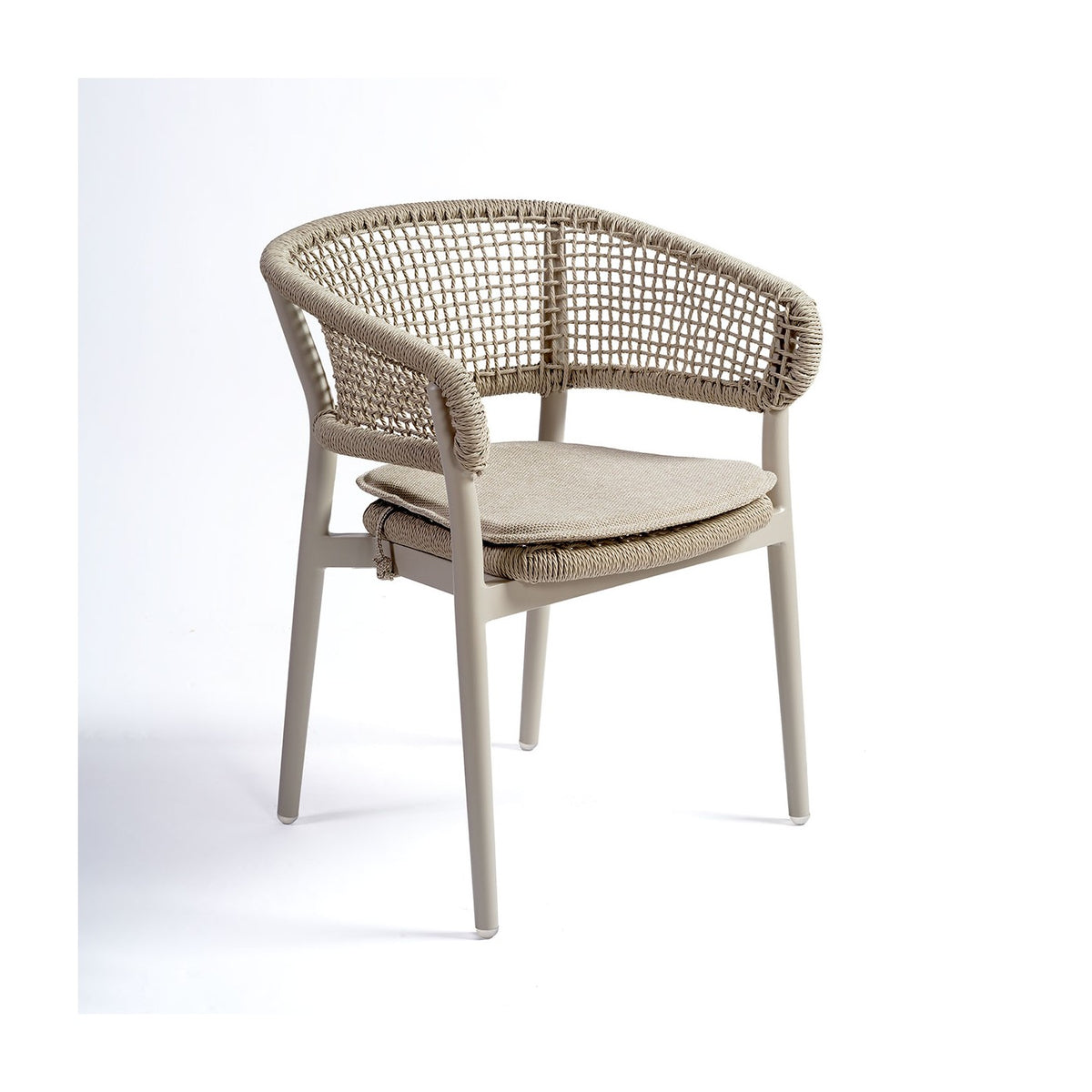 Silla de comedor de exterior de cuerda y aluminio Betanzos