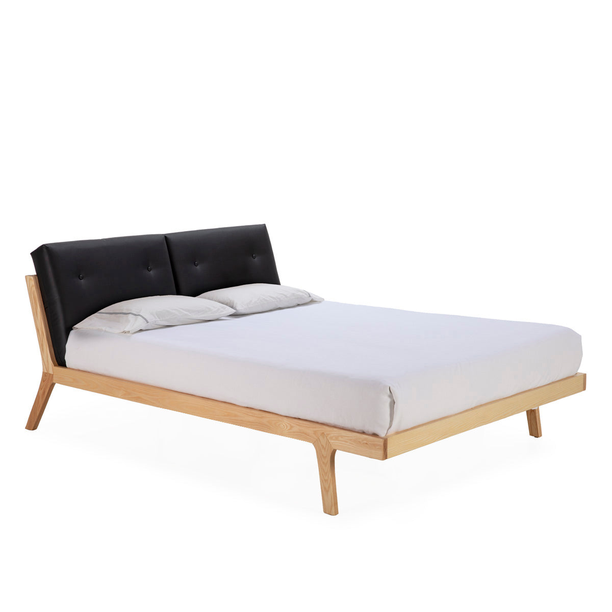 Cama de madera y piel sintética Óbidos