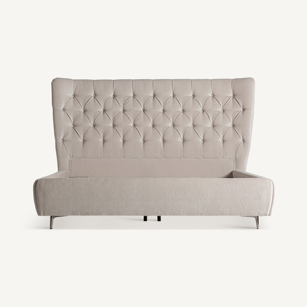 Cama tapizada gris Binigaus