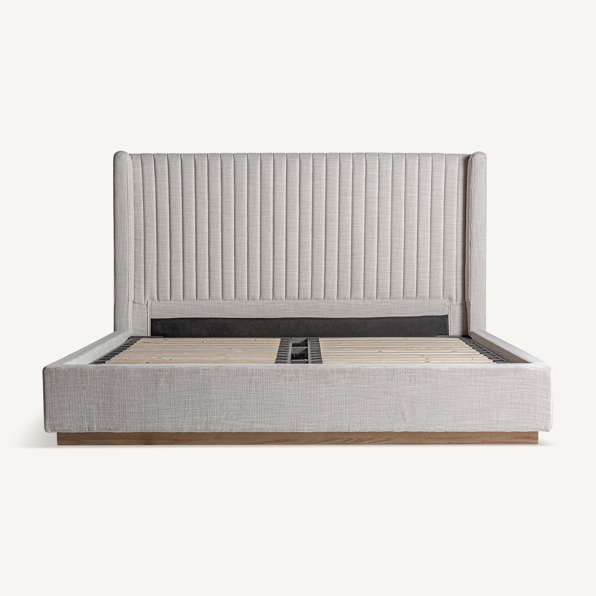 Cama tapizada gris Calobra