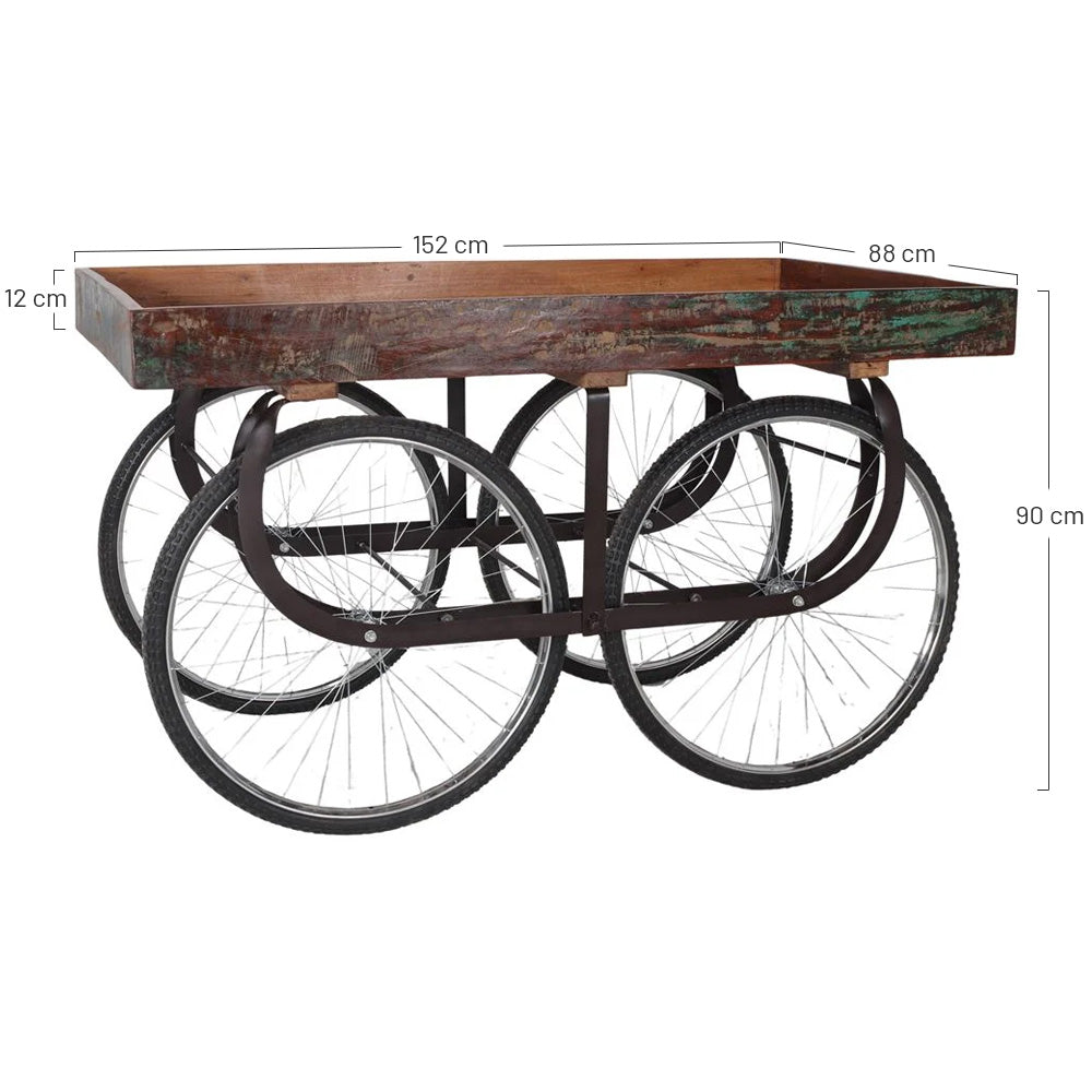 Carro de madera con ruedas de bicicleta Lyra