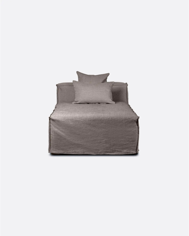 Chaise longue con funda de lino Strozzi