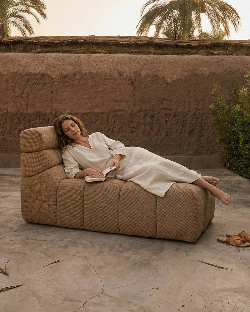 Chaise longue de exterior de olefina reciclada Chopin