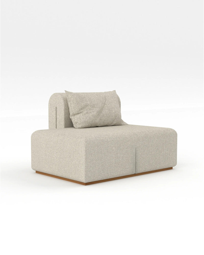 Chaise longue derecha de olefina reciclada Nora