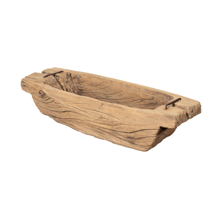 Comedero antiguo pequeño de madera frutal Deneb