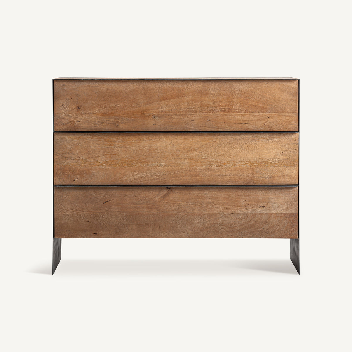 Cómoda de madera de mango y hierro Alaior
