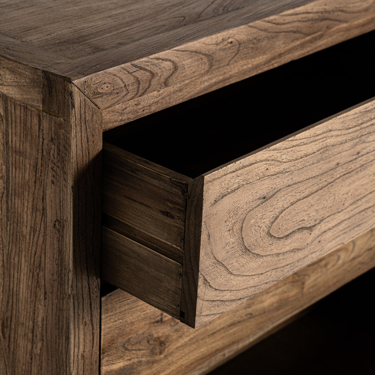 Cómoda de madera de olmo Mercadal grande