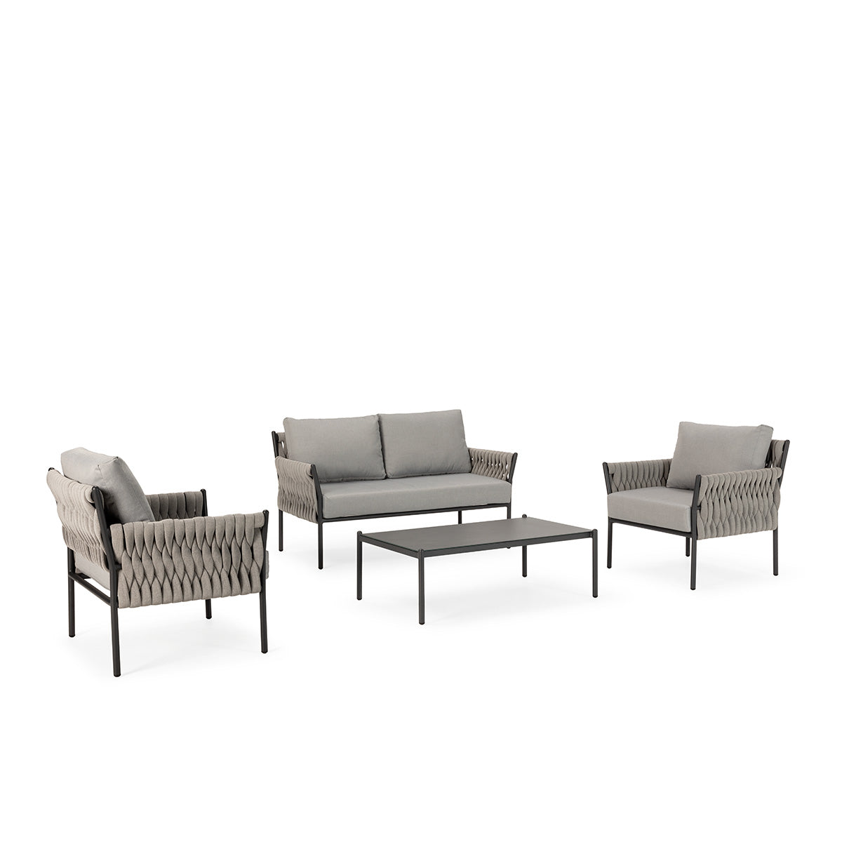 Conjunto de terraza de cuerda sintética y metal Maiori