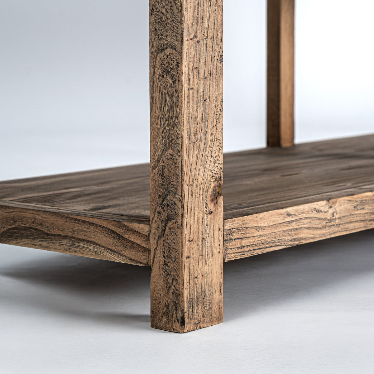 Consola de madera de olmo y hierro Mercadal 220 cm