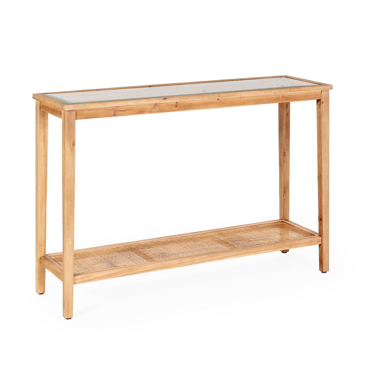 Consola de madera y ratán Kalymnos