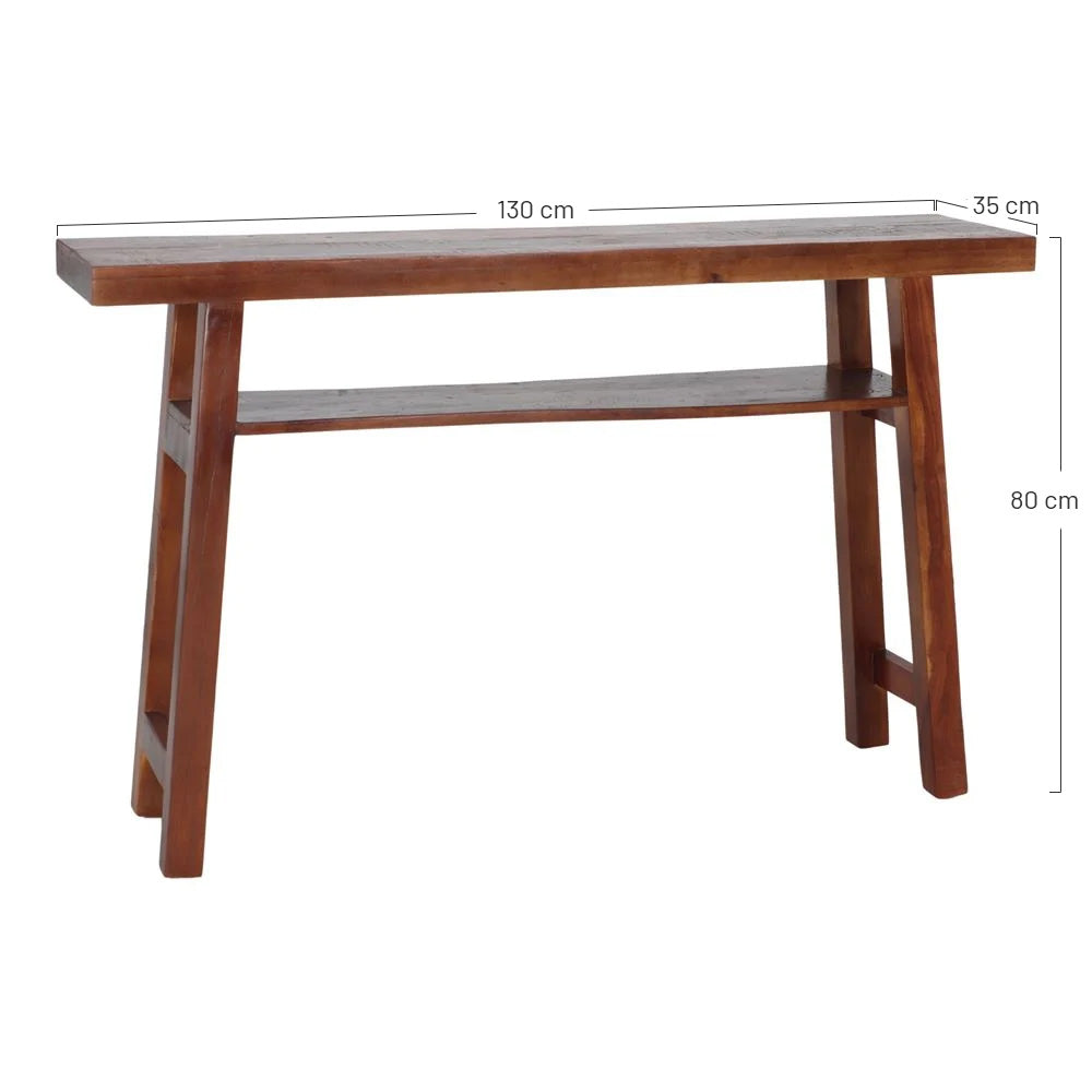 Consola de pino reciclado con balda Pierre