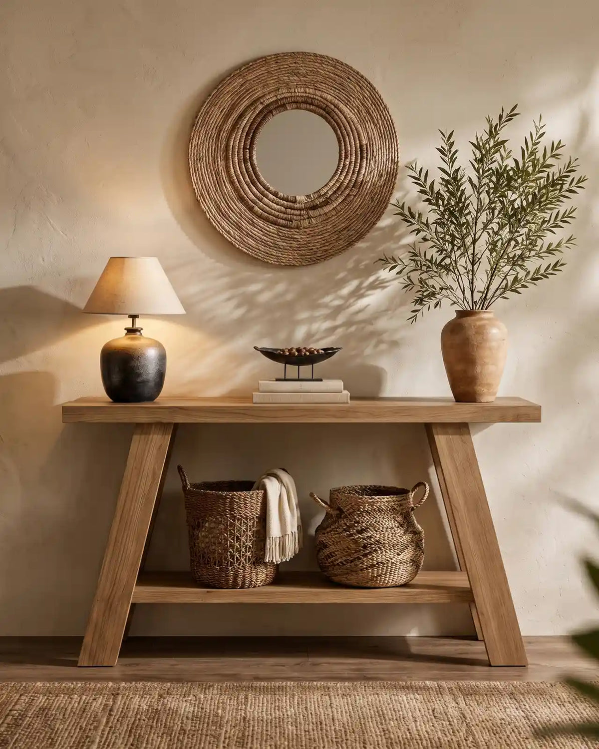 Consola de roble Logram