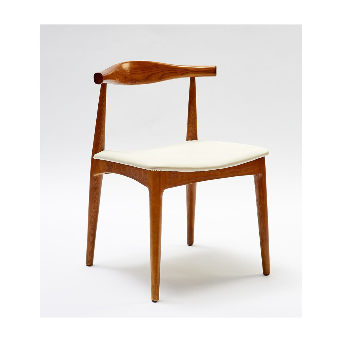 Silla de fresno y polipiel blanca Jubrique