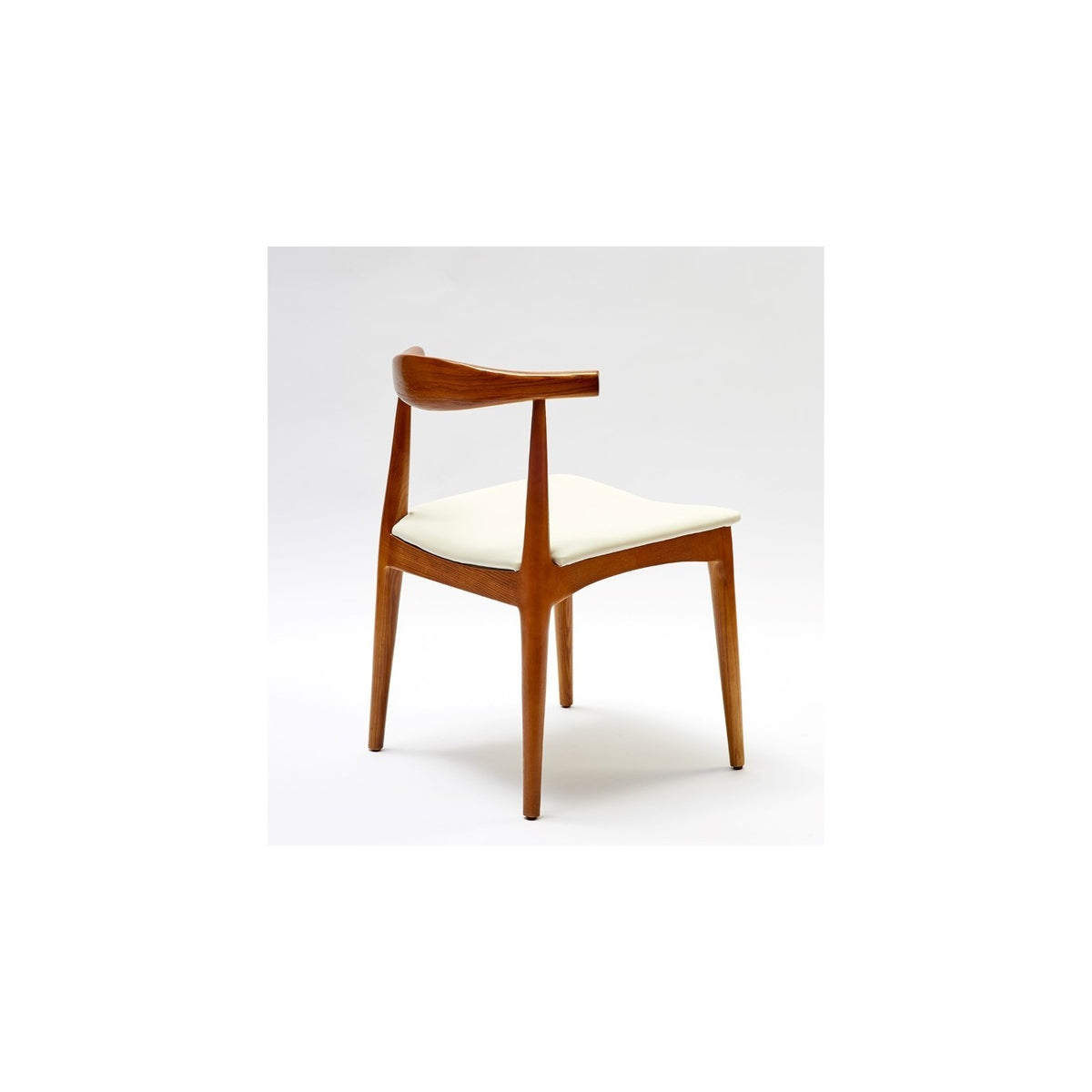 Silla de fresno y polipiel blanca Jubrique