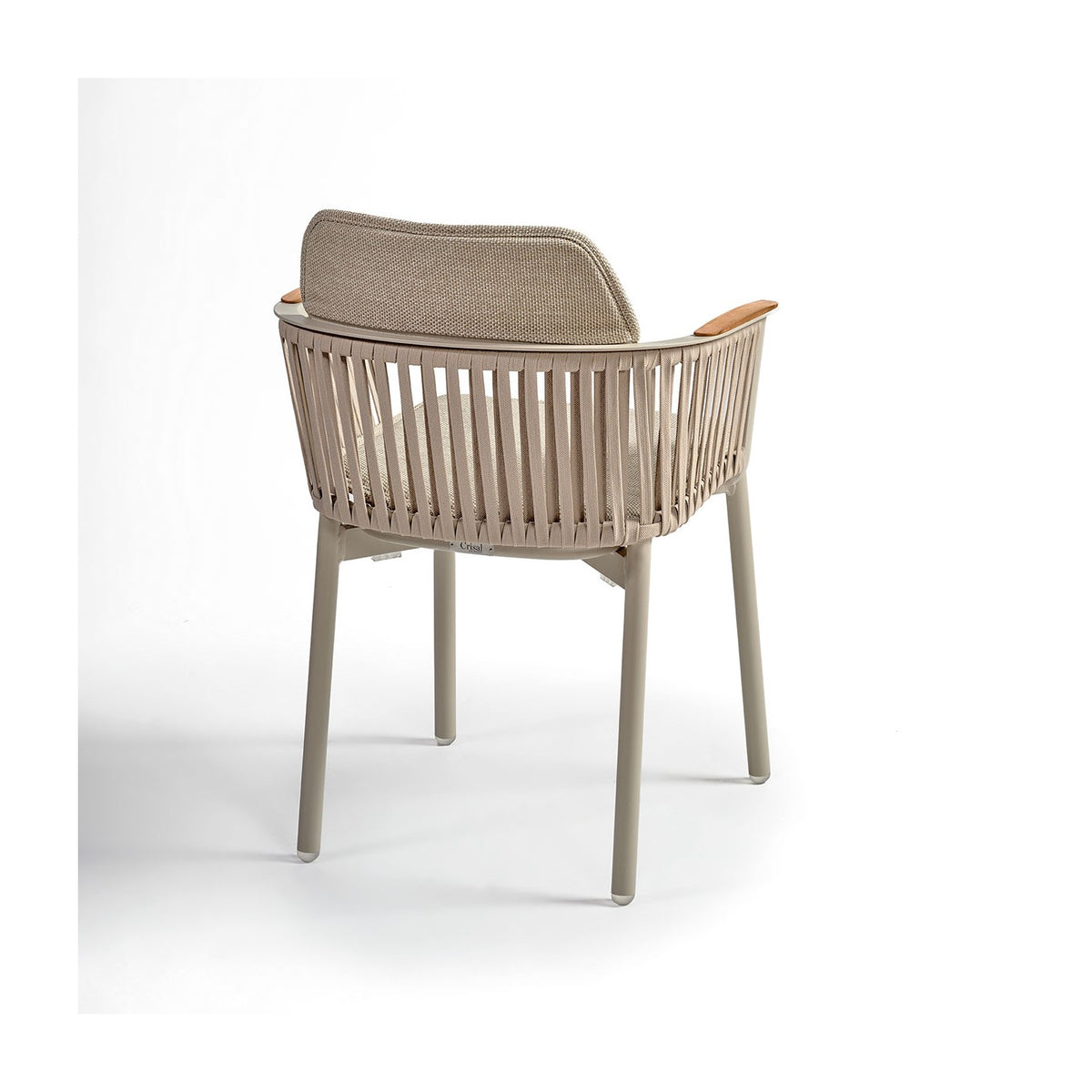 Silla de exterior de aluminio y cuerda beige Bermeo