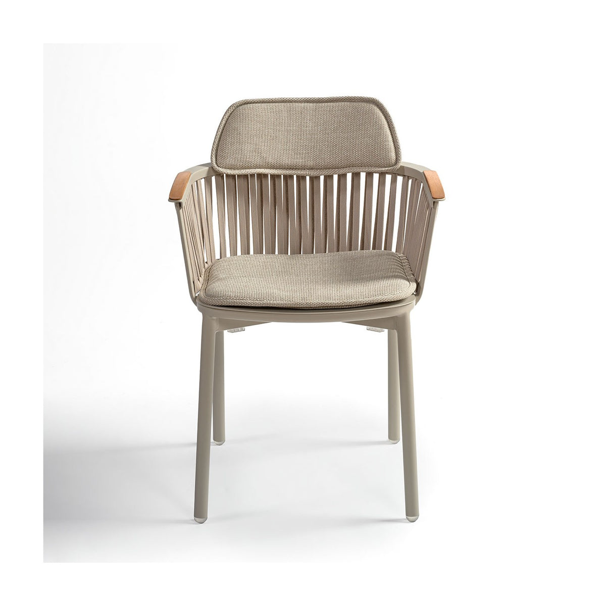 Silla de exterior de aluminio y cuerda beige Bermeo