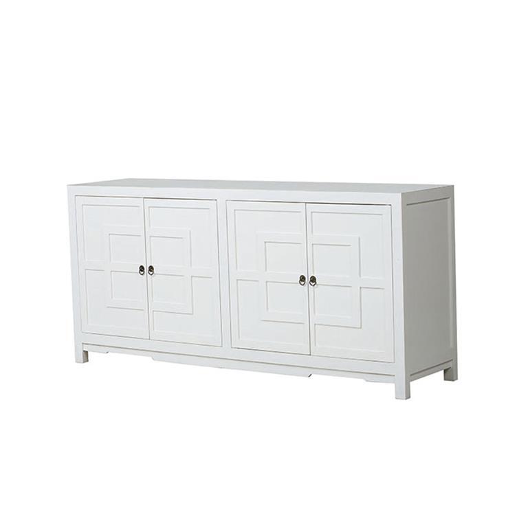 Cómoda blanca de olmo con 4 puertas Lulian