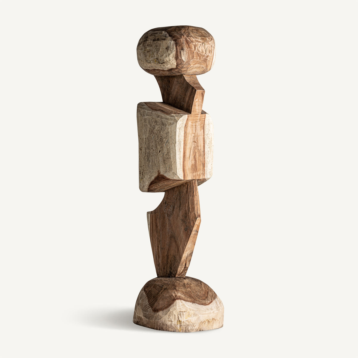 Escultura de madera de teka Thira natural