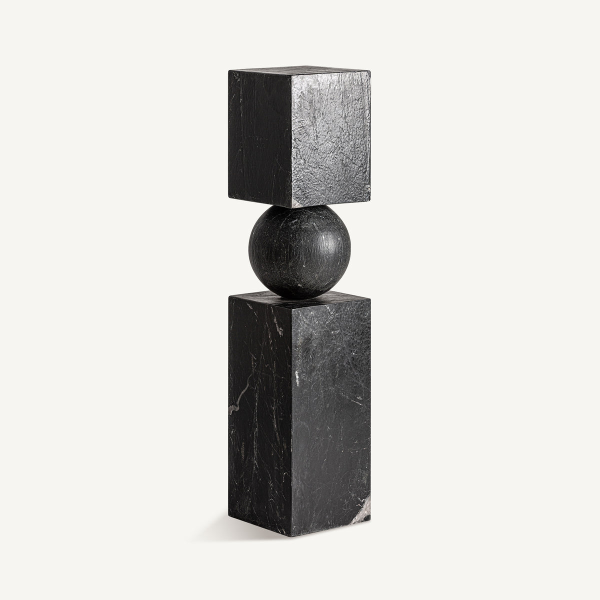 Escultura de suelo de mármol negro Leiva