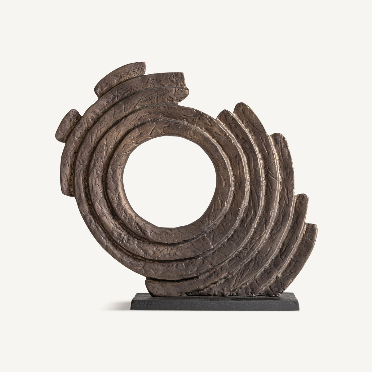 Figura decorativa de aluminio dorado Scirocco 65 cm