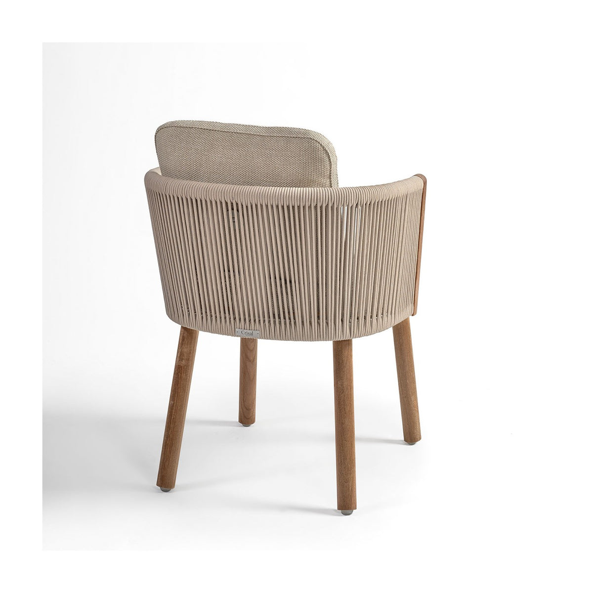 Silla de exterior de aluminio, madera y cuerda Lastres