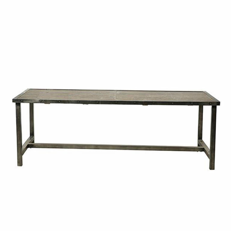 Mesa de comedor industrial de pino y hierro Mesana