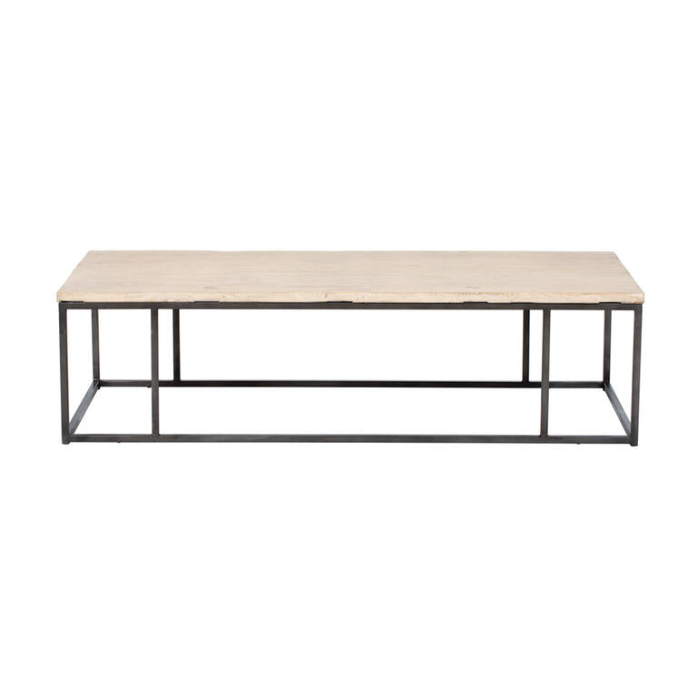Mesa de centro natural de olmo y hierro Autillo