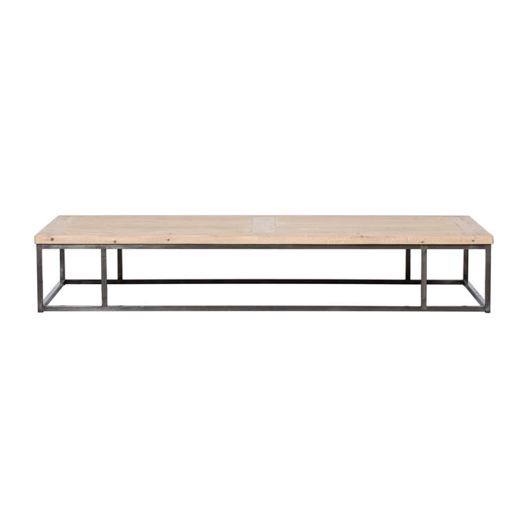 Mesa de centro natural de pino y hierro Ruiqing
