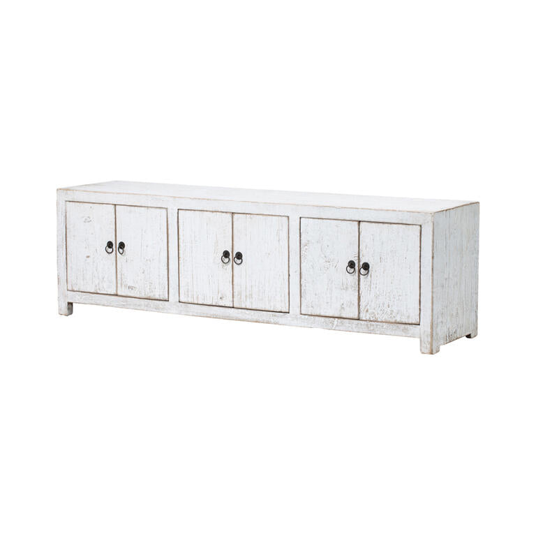 Piecero blanco de pino con 6 puertas Celidonia