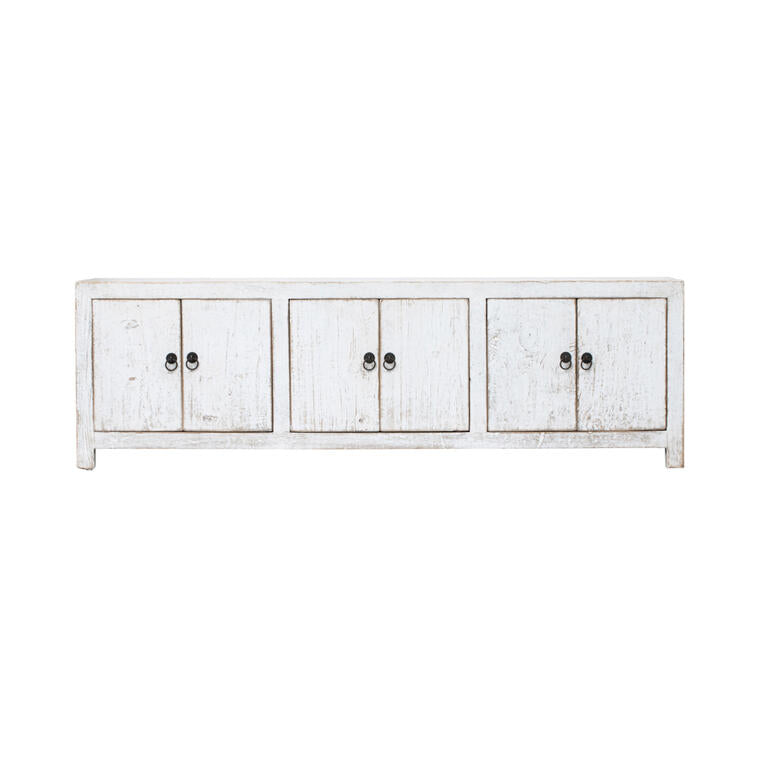 Piecero blanco de pino con 6 puertas Celidonia