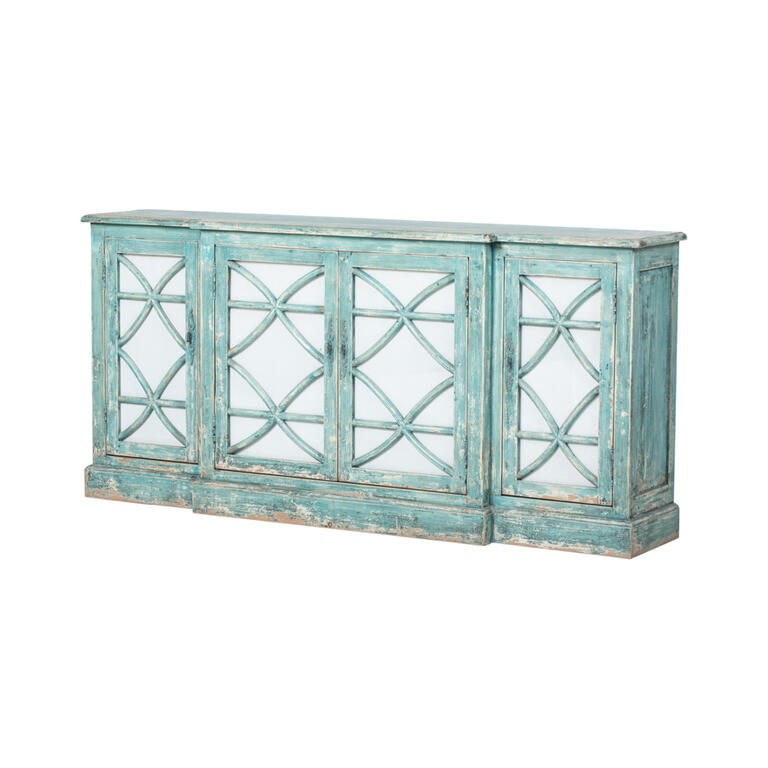 Cómoda verde de pino con 4 puertas Jinming
